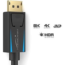 River - 8k / 60Hz Displayport Kablosu 1.4-2 M - Oyun Bilgisayarları/dizüstü Bilgisayarları, 4K / 8k Oyun Monitörleri ve Ultra Hızlı 144Hz / 165Hz / 240Hz Için Boşluksuz Korumalı Dp Kablosu