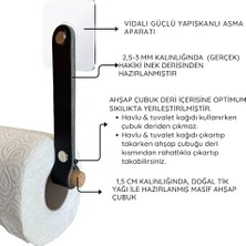 River Yapışkanlı Ahşap & Deri Tuvalet Kağıtlığı | Banyo Kağıt Havluluk, Havlu Peçetelik | Wc Kağıtlık, Dolap Altı Kağıt Havlu Askısı (Siyah, Kağıt Havluluk)