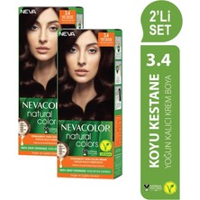 Natural Colors 2\'li Set 3.4 Koyu Kestane Kalıcı Krem Saç Boyası Seti