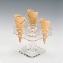 Özbience Akrilik Dondurma Külahlık, 4 Gözlü, Şık ve Kullanışlı Tasarım