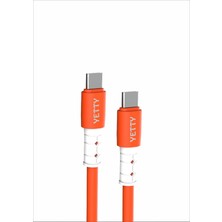 River Yetty 3A Lightning ile Uyumlu, Type-C, Type-C To Type-C Silikonlu Data ve Hızlı Şarj Kablosu 1m Sarı Ykb-Serileri (Yerli Üretim) Farklı Renkler (Type-C To Type-C, Turuncu)