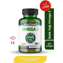 Multimed Omega 3 Balık Yağı 1000 mg – Formu Yüksek Emilim – 100 Softjel