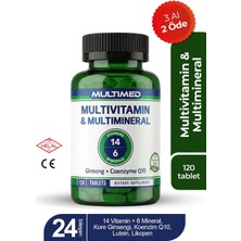 Multimed Multivitamin – 12 Vitamin + 6 Mineral + Ginseng + Q10 + Lutein + Kolin – 120 Tablet