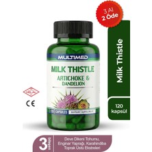 Multimed Milk Thistle – Deve Dikeni + Enginar + Karahindiba – Karaciğer Yenileyici Formül – 120 Kapsül