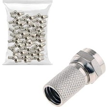 River Usin 100 Adet Tv Uydu Anten Kablosu Ucu Rg6/u4 18MM Standart F Konnektör Konektör