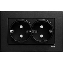 River Siyah Ikili Toprakli Priz Çarpma Karşıtı Çocuk Korumalı