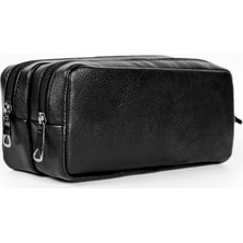 River Gözde Proje Deri Çift Gözlü Kalem Kutusu - Makyaj Çantası