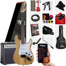 Midex RPH-320WD-30AMP Ahşap Renk Strat Kasa SSS 30W Amfili Elektro Gitar Seti