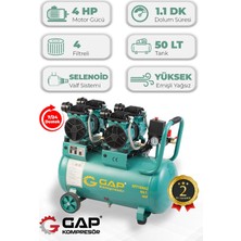  Hava Kompresörü Yüksek Emişli Yağsız Teknoloji 50LT GPY1500X2
