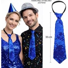 Zemira Renk Pul Payetli Işıltılı Parti Kravatı 33 cm