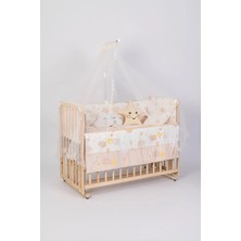 Jasmin Bebe Beşik Uyku Seti Kahve Yıldızlı 10 Parça + Cibinlik ve Aparatı Hediye