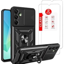 River Galaxy A16 Uyumlu Kılıf – 2 Adet Ekran Koruyucu Dahil, Siyah | Tank Düzey Koruma | Mıknatıslı Stand | Kamera Lens Koruması | Araç Içi Mıknatıslı Tutucu ile Uyumlu