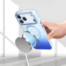 River 17 Pro Max Için Kılıf Magsafe ile Uyumlu Transparan Renk Geçişli Z-Toros M-Safe Kablosuz Şarj Destekli Gradyan Tasarım IPHONE 17 Pro Max Ile Uyumlu Kılıf Turuncu