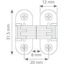River Hırdavat Plastik Oval Masa Menteşesi Gövde (2 Adet) Beyaz