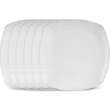 Karaca Tonny 6 Parça Opal Pasta Takımı Beyaz 19 cm