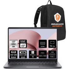 Dell Pro 14 Intel Core Ultra 5 235U 40GB 512GB SSD 14" Fhd+ W11P Taşınabilir Bilgisayar & Per4 Çanta BTO113PC14250P412