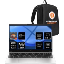 Hp 255R G10 Amd Ryzen 7 7735U 24GB 1tb SSD 15.6" Fhd Fdos Taşınabilir Bilgisayar & Per4 Çanta D30M1ETPN313