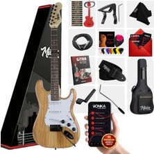 Midex RPH-320WD Ahşap Renk Strat Kasa Sss Elektro Gitar Seti