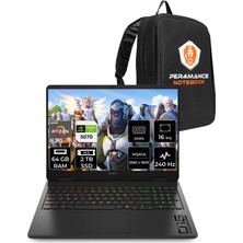 Hp Omen 16 Amd Ryzen Aı 9 365 64GB 2tb SSD RTX5070/8GB 115W 16" Qhd+ 240Hz Fdos Taşınabilir Bilgisayar & Per4 Çanta C12CGEAPN340