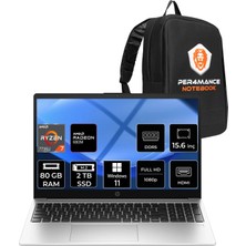 HP 255R G10 Ryzen 7 7735U 80GB RAM 2TB SSD 15.6" FHD Win11 Home D30M1ETPN384 Notebook + Per4 Çanta