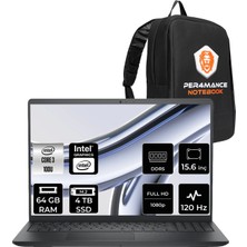 Dell Pro 15 Intel Core 3 100U 64GB 4tb SSD 15.6" Fhd 120Hz Fdos Taşınabilir Bilgisayar & Per4 Çanta DC15250P335