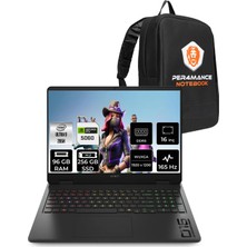 HP Omen Slim 16 Core Ultra 9 285H RTX 5060 8GB 96GB RAM 256GB SSD 16" FHD+ 165Hz FreeDOS BQ3Z2EAPN349 Gaming Laptop + Per4 Çanta