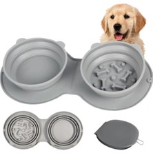 Özbience Katlanabilir Iki Katlı Mama ve Su Kabı, Taşıması Kolay ve Şık Tasarım