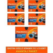 Macromax Ekstra Güçlü Bulaşık Süngeri 2'li X5 Paket 10 Adet Mutfak Süngeri Yağ Sökücü Bulaşık Yıkama Süngeri Dayanıklı Oluklu Sünger