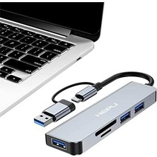 River Usb-C Hub 5 In 1 Alüminyum Type C Hub Multiport Adaptör