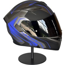 Scharf 902 Çene Açılır Motosiklet Kaskı – Güneş Gözlüklü (Smoke Vizörlü) Az Blue