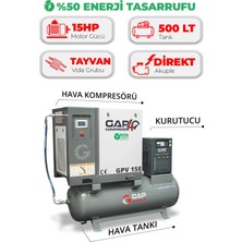 Hava Kompresörü Depo Üstü Invertörlü Vidalı 15HP 500LT GPV15E