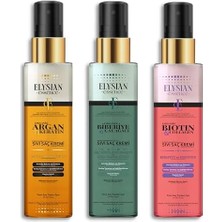 River 3’lü Sıvı Saç Kremi Seti -  &  - Organik Argan & Keratin - Biberiye & Çay Ağacı Durulanmayan, Saç Dökülmesi Karşıtı, Hızlı Uzama Etkili Bakım Spreyi