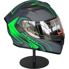 Scharf 902 Çene Açılır Motosiklet Kaskı – Güneş Gözlüklü (Şeffaf Vizörlü) Az Green