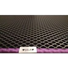 Özbience Mor Çift Katlı Eva Kedi Kumu Paspası, 50X70 Cm, Isimlikli, Şeritli