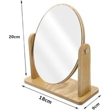 River Gaman Masaüstü Oval Ayna Ayarlanabilir Makyaj Aynası Masaüstü Ahşap Ayna Özel Tasarımlı Ahşap Retro