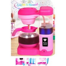 Tuengi Store Işıklı ve Sesli Çocuk Kahve Makinesi Oyuncağı Gerçek Su Akışı Oyuncak Filtre Kahve Makinesi