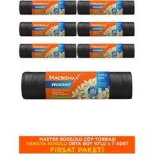 Macromax Master Büzgülü Vanilya Kokulu Çöp Torbası Orta Boy 10’lu X7