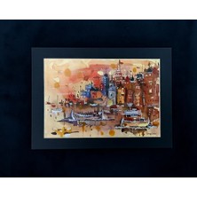 Derin's Design Art Sulu Boya Gün Batımı Istanbul Resim 4