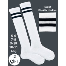 Allians Çift Renkli Çocuk Futbol Çorabı, Unisex Halı Saha Tozluk Seti