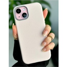 River 13-14 - 15 Uyumlu Estetik Dokulu Deri Görünümlü Esnek Silikon Kılıf - Pembe