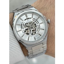 Reward Orijinal 2 Yıl Garantili 5ATM Su Geçirmezlik Beyaz Kadran Çelik Kordon Otomatik Erkek Kol Saati ILK.127.H