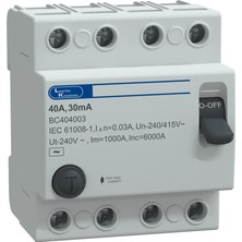 Lauritz Knudsen, BC404003-4P 40A, 30MA, Kaçak akım rölesi