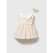 Noynoy Kız 9-24 Ay Fiyonklu Yakalı Elbise - Ekru - 12 - 18 Ay Ekru