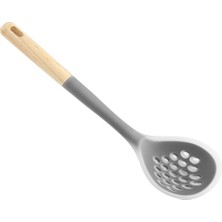 2 Adet Hometime Ahşap Saplı Silikon Kevgir