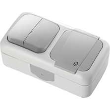 River Gri Komütatör ve Topraklı Priz Çabuk Bağlantı Kombine Yatay