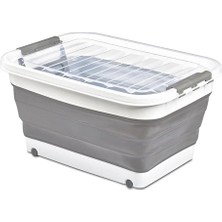 2 Adet Bee Home Tekerlekli Katlanır Saklama Kabı 45 Lt