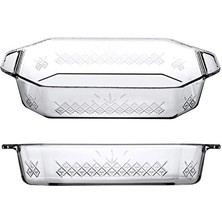 4 Adet Paşabahçe Gravürlü Borcam Dikdörtgen