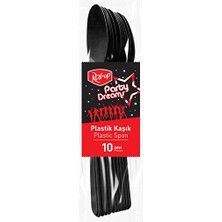 3 Adet Roll-Up Party Dreams Kaşık Siyah 10'lu