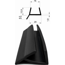 MAKPLASTİK FİTİL PROFİL P 076 16 mm Profil Için Baza Fitili 10 Metre Siyah