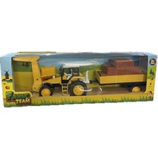 4 Adet Toysan Oyuncak Sürtmeli Römorklu Traktör